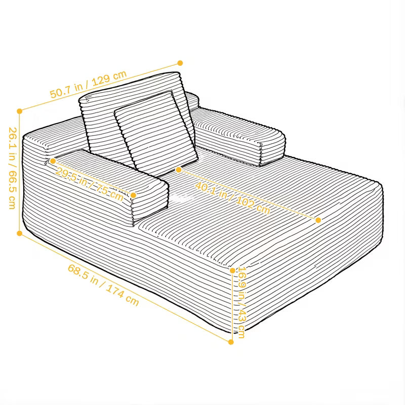 Oversized Boneless Lounge Chaise