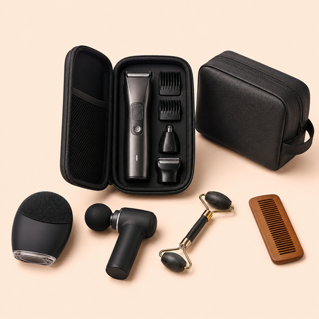 Grooming & Care route image showing clean electric trimmer or grooming kit case for browsing grooming & care products on OQANO Market.