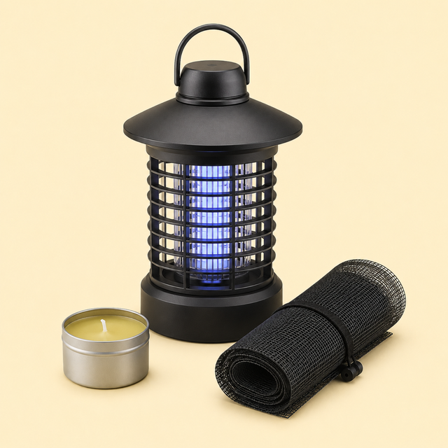 Bugs & Comfort route image showing tabletop bug fan or clean outdoor lantern for browsing bugs & comfort products on OQANO Market.